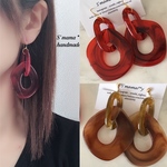 大ぶりアクリルチェーンピアス/イヤリング