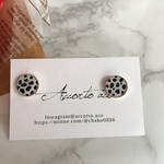 Sale＊ダルメシアンサークルピアス   ブラック＊受注生産