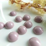 <4個>15㎜ くすみカラー 樹脂カボション ダスティピンク