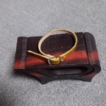 黄茶レザーブレスレット