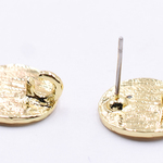 M057  12個   チタンピアス金具 オーバル カン付き 14×15mm ゴールド  3X【4ヶ】