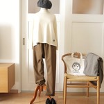 ストレッチギャバサルエルパンツ Lsize（brown khaki）