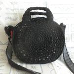 ＊＊ＫＵＲＯ★にゃん様専用＊＊＜ニット＞まん丸ショルダーバッグ（黒×カラフル）