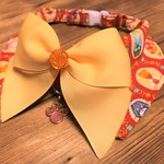 犬・猫の首輪　30～34　cocoちゃんリボンチョーカーNEO　マトリョーシカ・赤・うさぎ・リボン