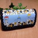 長財布・通帳入 猫ちゃんクレーンゲーム ブルー