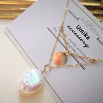 HOPE ゴールドプレート淡水オーロラバロックコイン14kgf ネックレス
