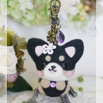 M様ご予約品*羊毛チワワ（ブラックタン）*キーホルダー