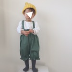 サイズ調節可能なかぼちゃサロペット　グリーン