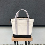 TOTE mini ファスナー付き / キナリ×クロ×アイスグレー