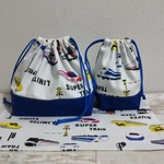 aktn76様ご依頼分   お弁当袋＆コップ袋＆ランチマット    新幹線（W）