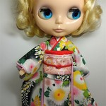 ブライス 着物 リカちゃん 着物 振袖 白黒 お正月