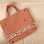 riku917様 オーダー品 さくらんぼ刺繍 レッスンバッグ ショルダー付き