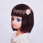 メタルフラワーヘアピン(ホワイト)