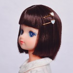 メタルハートヘアピン(2個｜白×水色)
