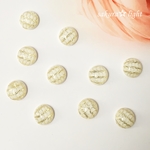 【10個】カボション 12mm ホワイト 白  ゴールド 格子柄 樹脂