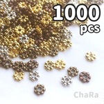 1000個♬4mmロンデル花型スペーサー（ミックス）