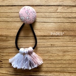 No.76 リバティおめかしタッセルへアゴム