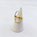 モダンな大ぶりリング/変形マットゴールド