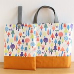 森のさんぽ（ナチュラル）　レッスンバッグ&シューズバッグ