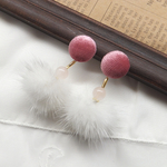 ファーピアス / ローズクォーツ ピアス