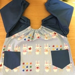 anchanmama03様専用ページスモックプティデポームお絵描きうさぎ柄ライトブルー90サイズ体重～13kg