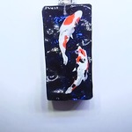 錦鯉　波紋レジン　キーホルダー　ブルーラメver