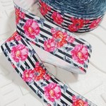 319【2m】38mm花柄グログランリボン amrbn