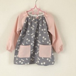 e-myu様オーダー品 グレーチェリー×ピンク♡　スモック　 3歳から5歳 