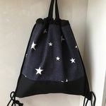 リバーシブルで使える☆デニムスターのナップサック（ブラック）