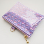 Ｔさまご予約品　LIBERTY　Forget me nots　クリアポケット・1＋2分割ポケット付きポーチ　＆　ハートキャノピー　6Ｌ　ふた付ポーチ