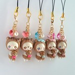 【チョコ・ブラウン】くまさんにゃんこストラップ 