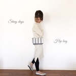 Shiny daysオリジナルヒップバッグ♡グレーストライプ　ボディバッグ　