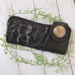 【定価9万超高級】長財布 希少モデル 背コブ付き 高級 ワニ 本革 ワニ革 クロコダイル 