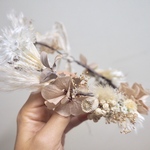 ♡ミニスワッグ付き♡ドライフラワーの冬色花冠 white × gold kids