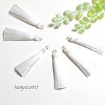 【ホワイト】6本  丸かん付きタッセル