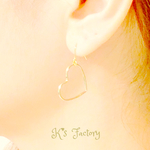 ハート♡フープのピアス  gold/silver 