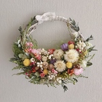 【再販】お花がいっぱい カゴ型リース