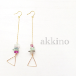triangle△chainピアス《rainbow fluorite》