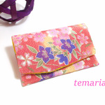ちりめん💛名刺入れ・ケース　カードケース　　桔梗