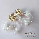 2way♡お花とパールシャワーのイヤリング♡