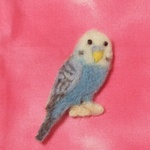 セキセイインコのブローチ(ブルー)