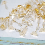 New!増量８０個★　カン付きピアス金具　KCゴールドカラー