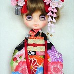 Blythe outfit ◆正絹◆着物◆京友禅の振袖セット◆お正月