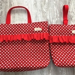 入園入学＊女の子 レッスンバッグ とシューズバッグセット＊オールドット(レッド)