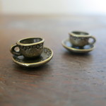 コーヒーカップ　メタル チャーム(金古美) ４個セット