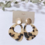 メタルプレート べっ甲 ピアス