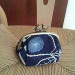 【X'mas 限定価格】小鳥の口金 ４面がま口ポーチ navy ☆ ミナペルホネン