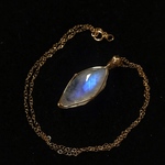 再再販♡一点物 ムーンライトドリーム〜 14kgf ～ レインボームーンストーン・マーキスカット wire wrapped gem ～