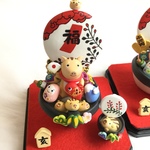 うり坊宝船＊2019亥年干支飾り ミニ宝船付き(ももいろ)