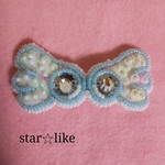 ビーズ刺繍 ブローチ 羽